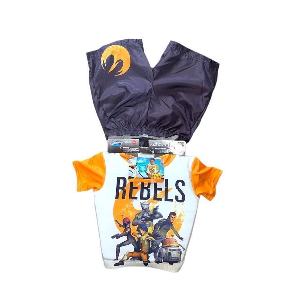 NWT SwimWays Star Wars Disney Rebels deluxe float shorty M-L 3-4 yrs